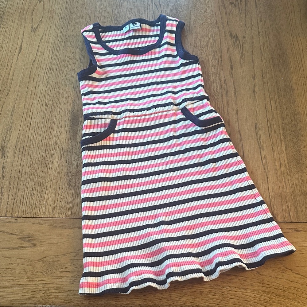 Busy bees girls size 6 Striped Sleeveless  Dress ribbed stretch brand new